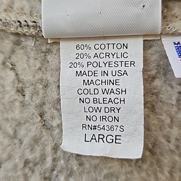 Vintage Womens Sz L Beige Leaf Embroidered Fleece Made in USA 70s Vest - Picture 12 of 12